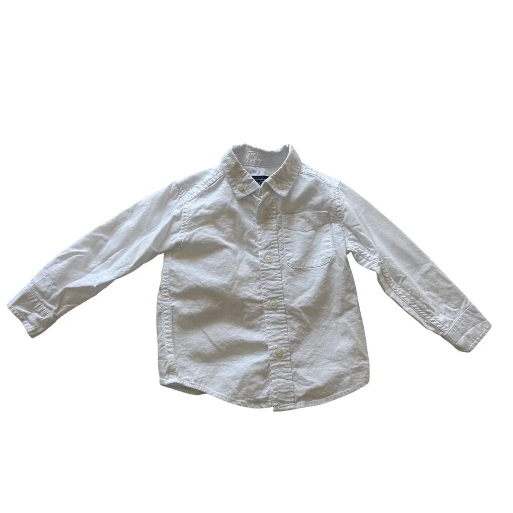 The Childrens Place Boys White Button Down Shirt Navy Pants Set 18 24 Months - Picture 4 of 7